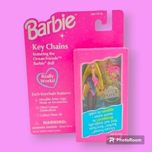 Vintage 1996 Ocean Friends Barbie Doll Keychain
